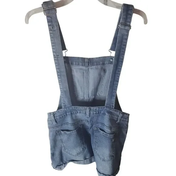 Wallflower Denim Coverall Shorts, Large - Picture 3 of 6
